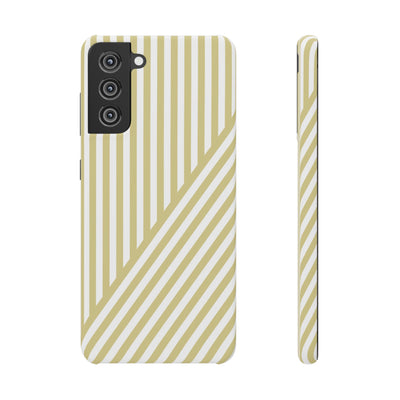 Aesthetic Yellow Beige Stripes Cute Phone Case Sleek Snap - For iPhone 17 Pro Max iPhone 16 Pro iPhone 15 Iphone 14 Plus 13 Pro 12 11 10 Gift