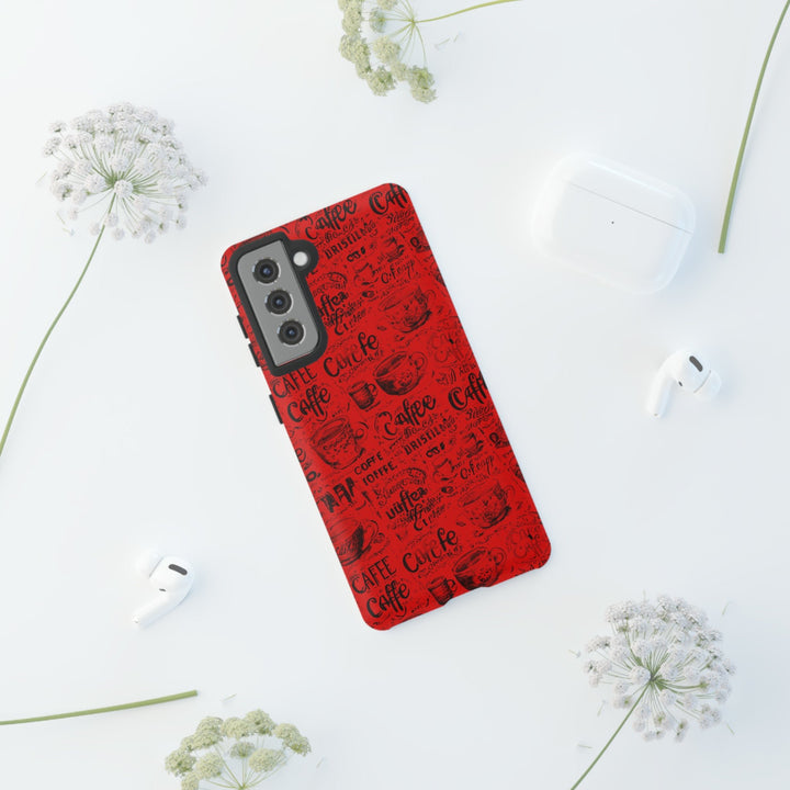 Cute Samsung Phone Case | Aesthetic Samsung Phone Case | Galaxy S23, S22, S21, S20 | Red Black Coffee, Protective Phone Case - Studio40ParkLane