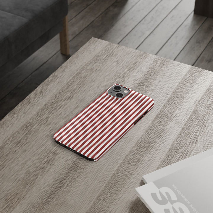 Slim Farmhouse Red Striped Cute Phone Case for Iphone 16 - | iPhone 15 Pro Max Case | iPhone 14 Case Iphone 13 12 11 10 9 8 7 Gift for Her - Studio40ParkLane