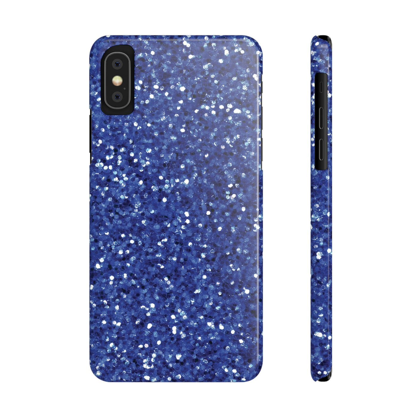 Slim Blue Muted Faux Play on Glitter Effect Cute Phone Cases for Iphone 16 Pro Max | iPhone 15 Case | iPhone 15 Pro Max Case, Iphone 14, Iphone 14 Pro Max, Iphone 13 12 11 8 7