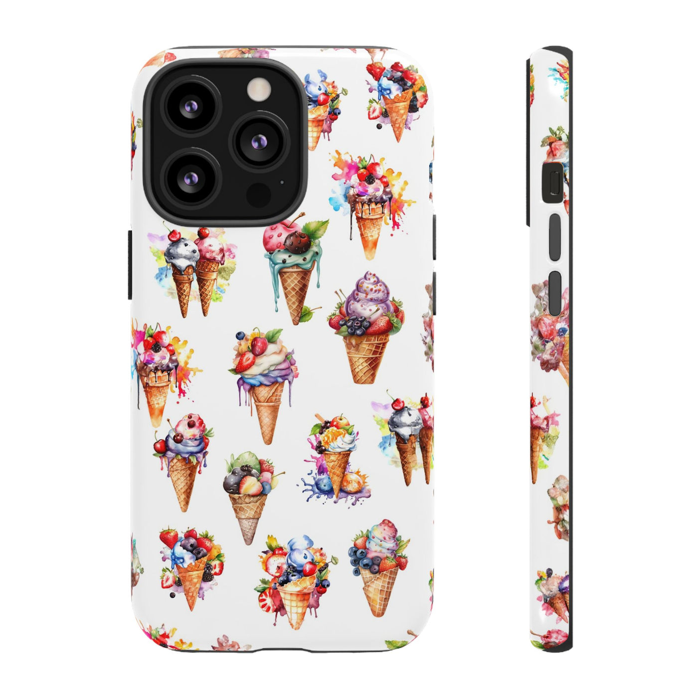 Impact Resistant, Summer Icecream, Cute Phone Cases for Samsung S24, S23, S22, S21, IPhone 15 pro, Iphone 14 pro, Iphone 13 IPhone 12, Iphone 11