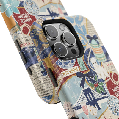 New York Winter Coquette Collage Tough Magsafe Cute Phone Cases for Iphone | iPhone 17 Pro Max Case, Iphone 16, Iphone 15 14 13 12 11 10 9