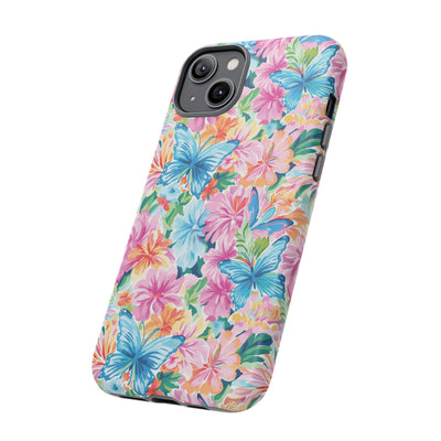 Premium Tough Butterflies Flowers Cute Phone Cases for Samsung S24, S23, S22, S21, S20, Plus and Ultra, Iphone 16 Pro Max,15, 14, 13, 12, 11, 10