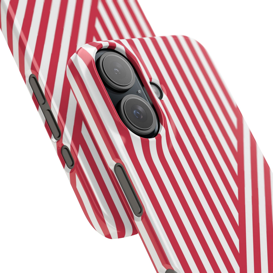 Aesthetic Winterberry Red Stripes Cute Phone Case Sleek Snap - For iPhone 17 Pro Max iPhone 16 Pro iPhone 15 Iphone 14 Plus 13 Pro 12 11 10 Gift - Studio40ParkLane