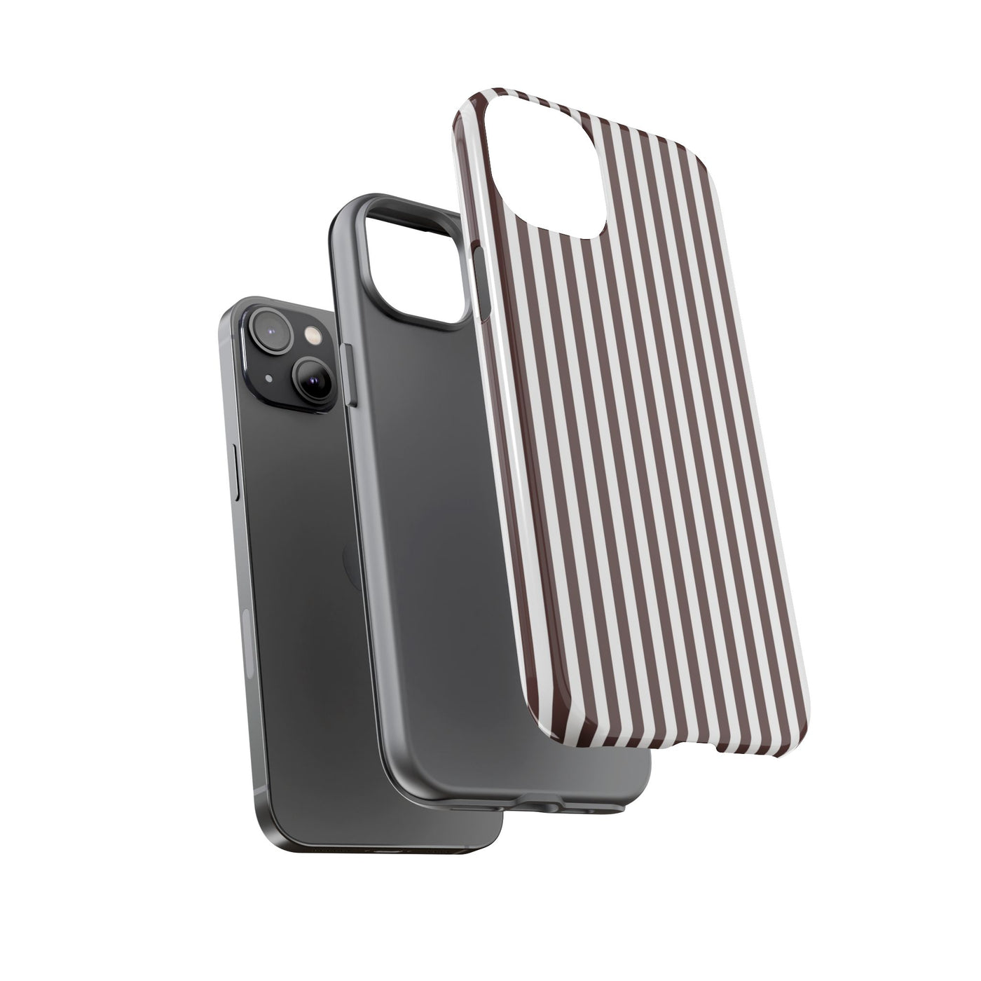 Tough Premium Brown Stripes Phone Case Gift for Her - For Apple iPhone 16 Pro Max 16e iPhone 15 Pro iPhone Iphone 14 Plus 13 Pro 12 SE XR - Studio40ParkLane