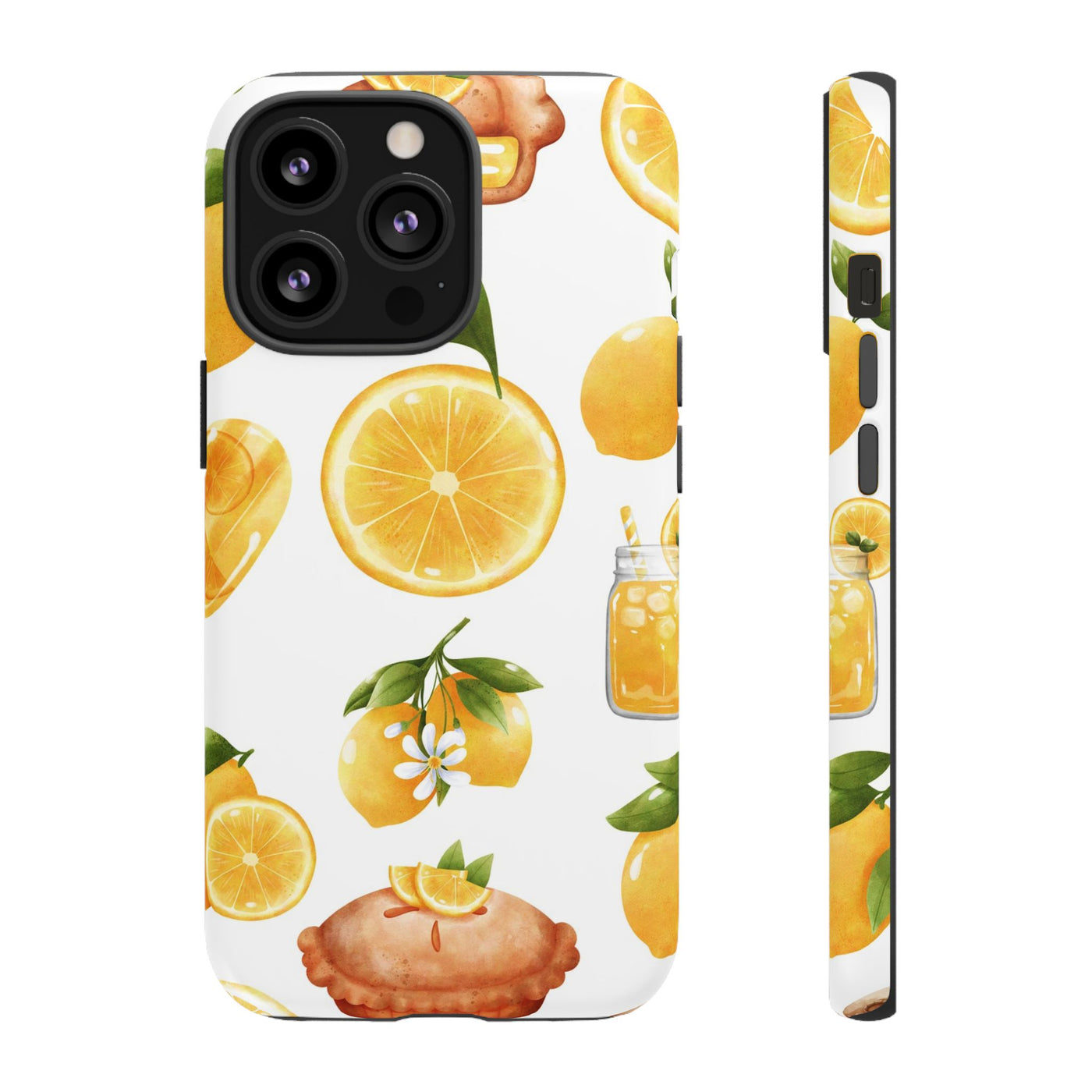 Impact Resistant, Lemon Fruit Pie, Cute Phone Cases for Samsung S24, S23, S22, S21, IPhone 15 pro Iphone 14 pro Iphone 13 IPhone 12 Iphone 11