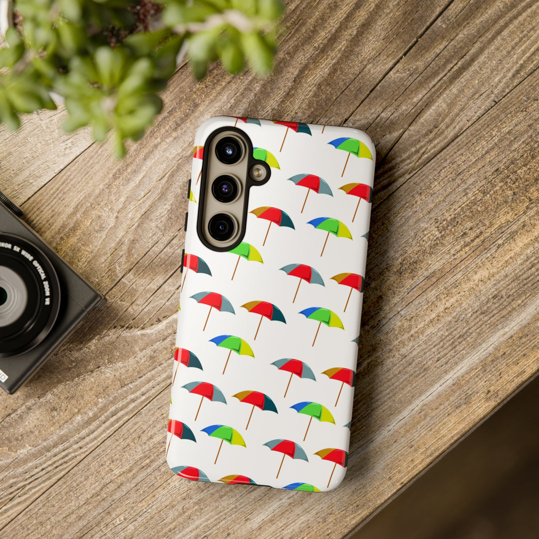 Cute Samsung Phone Case | Aesthetic Samsung Phone Case | Galaxy S23, S22, S21, S20 | Colorful Beach Parasols, Protective Phone Case - Studio40ParkLane