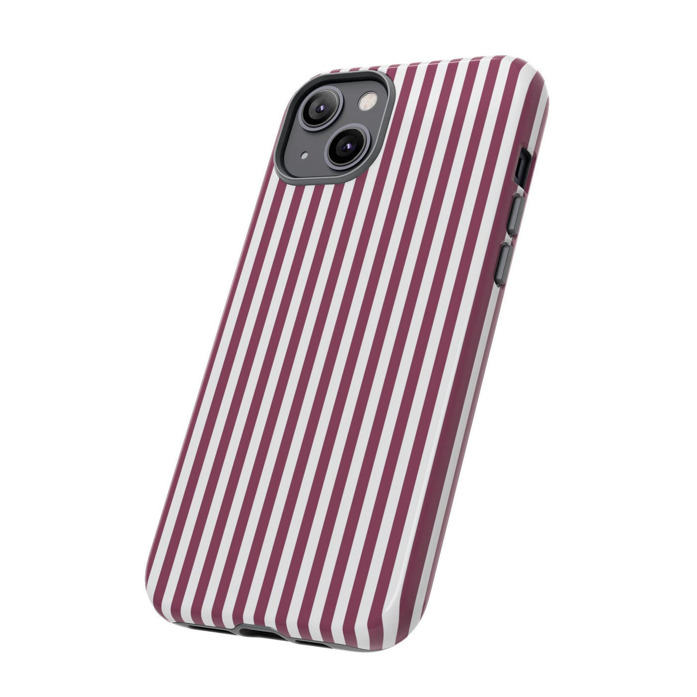 Tough Premium Old Claret Stripes Phone Case Gift for Her - For Apple iPhone 16 Pro Max 16e iPhone 15 Pro iPhone Iphone 14 Plus 13 Pro 12 SE XR - Studio40ParkLane