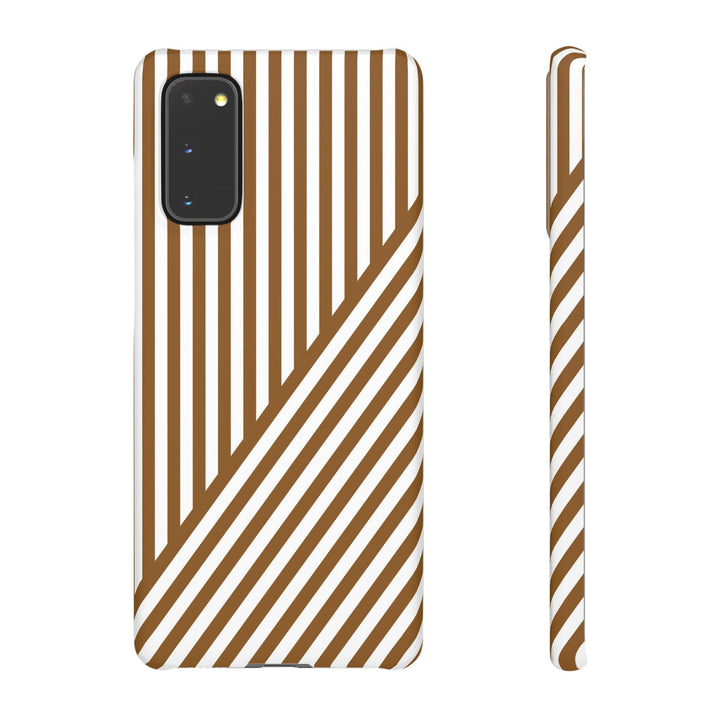 Aesthetic Mocha Brown Stripes Cute Phone Case Sleek Snap - For iPhone 17 Pro Max iPhone 16 Pro iPhone 15 Iphone 14 Plus 13 Pro 12 11 10 Gift - Studio40ParkLane