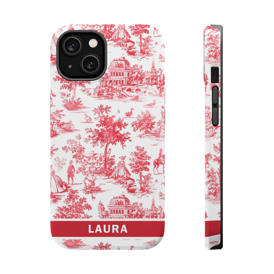 Magsafe French Toile Personalized Initial Custom Gift for Her Cute Phone Cases for Iphone 16 Pro Max | iPhone 15 Case | iPhone 15 Pro Max Case, Iphone 14, 13, 12, 11, 10, 8, 7 - Studio40ParkLane