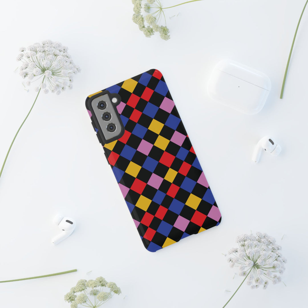 Aesthetic Tough Colorful Checkerboard Phone Case Premium - For iPhone 17 Pro Max iPhone 16 Pro iPhone 15 Iphone 14 Plus 13 Pro 12 11 10 XR - Studio40ParkLane