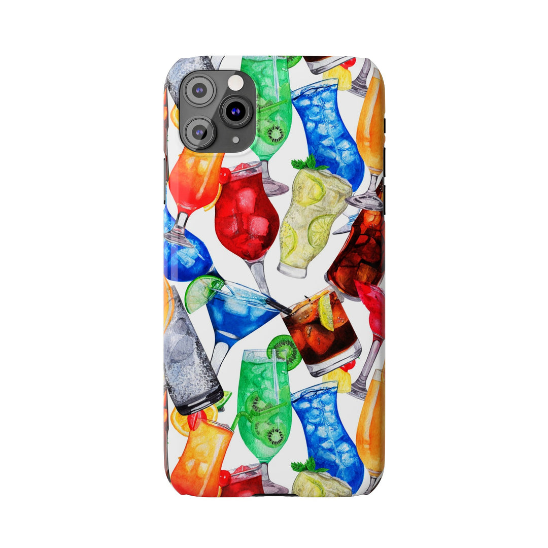 Slim Cute Phone Cases for Iphone - | iPhone 15 Case | iPhone 15 Pro Max Case, Iphone 14 Case, Iphone 14 Pro Max, Iphone 13, Summer Fruit Cocktail - Studio40ParkLane