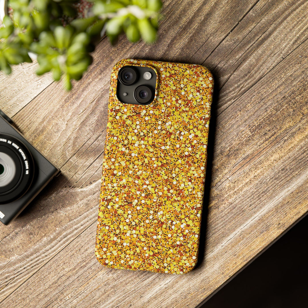 Slim Muted Gold Play on Faux Glitter Effect Cute Phone Cases for Iphone 16 Pro Max | iPhone 15 Case | iPhone 15 Pro Max Case, Iphone 14, Iphone 14 Pro Max, Iphone 13 12 11 8 7 - Studio40ParkLane