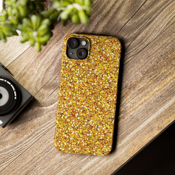 Slim Muted Gold Play on Faux Glitter Effect Cute Phone Cases for Iphone 16 Pro Max | iPhone 15 Case | iPhone 15 Pro Max Case, Iphone 14, Iphone 14 Pro Max, Iphone 13 12 11 8 7 - Studio40ParkLane
