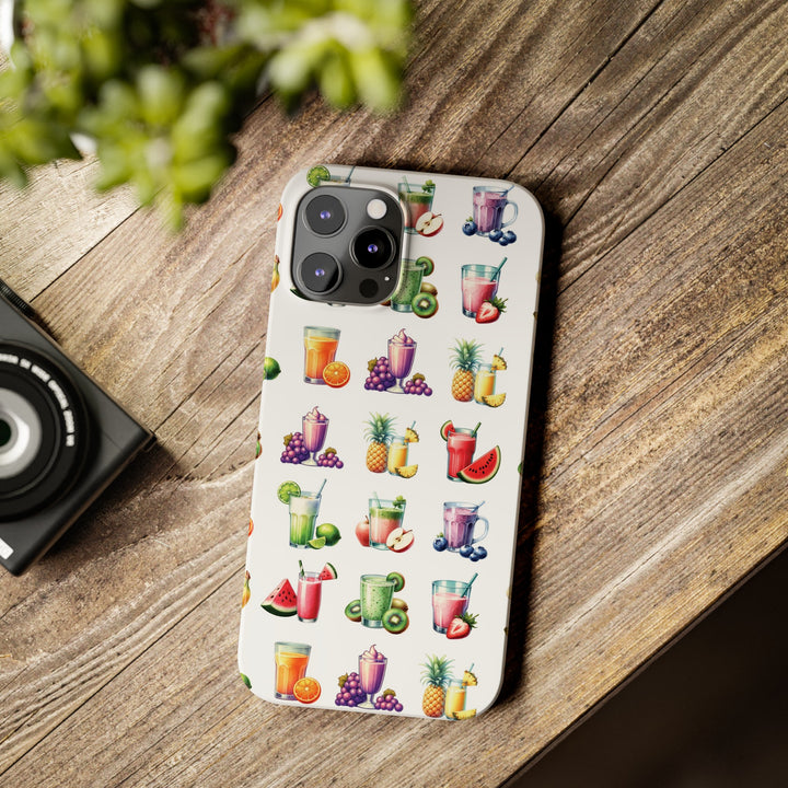 Slim Cute Phone Cases for Iphone - | iPhone 15 Case | iPhone 15 Pro Max Case, Iphone 14 Case, Iphone 14 Pro Max, Iphone 13, Tropical Summer Fruit Cocktail - Studio40ParkLane