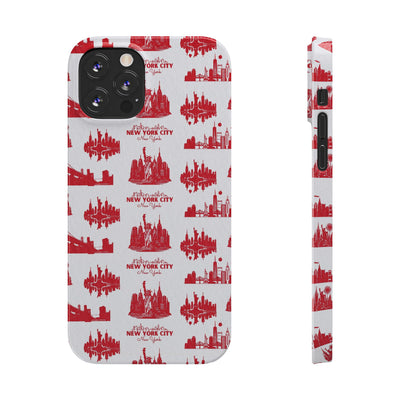 New York Skyline Red Collage Coquette Gift for Her Cute Phone Cases for Iphone 16 Pro Max | iPhone 15 Case | iPhone 15 Pro Max Case, Iphone 14, Iphone 14 Pro Max, Iphone 13 12 11 8 7