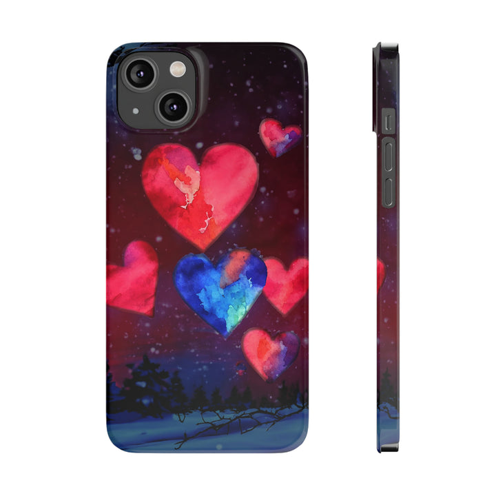 Slim Cute Phone Cases for Iphones - | iPhone 15 Case | iPhone 15 Pro Max Case, Iphone 14 Case, Iphone 14 Pro Max, Iphone 13, Night Sky Hearts Love - Studio40ParkLane