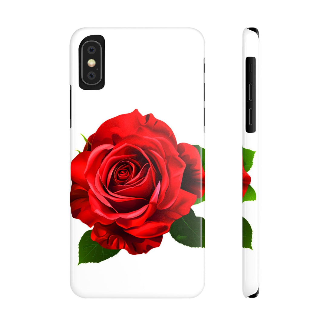 Slim Red Rose Flowers Gift for Her Cute Phone Cases for Iphone 16 Pro Max | iPhone 15 Case | iPhone 15 Pro Max Case, Iphone 14, Iphone 14 Pro Max, Iphone 13 12 11 8 7 - Studio40ParkLane