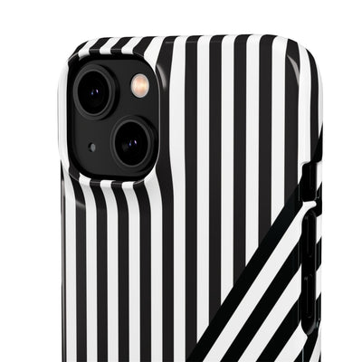 Aesthetic Black White Stripes Cute Phone Case Sleek Snap - For iPhone 17 Pro Max iPhone 16 Pro iPhone 15 Iphone 14 Plus 13 Pro 12 11 10 Gift - Studio40ParkLane