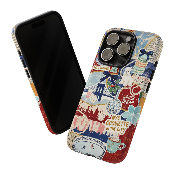 New York Winter Coquette Collage Tough Premium Phone Case - For iPhone 17 Pro Max iPhone 16 Pro iPhone 15 Iphone 14 Plus 13 Pro 12 11 10 XR