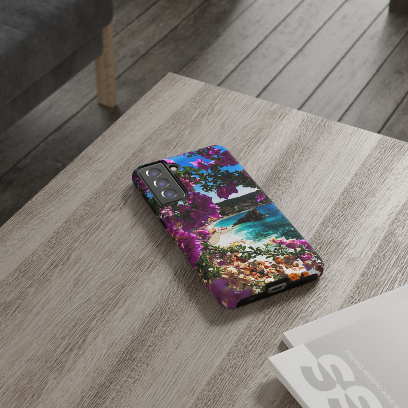 Impact Resistant, Bougainvillea Seaview, Cute Phone Cases for Samsung S24, S23, S22, S21, IPhone 15 pro Iphone 14 pro Iphone 13 IPhone 12 Iphone 11