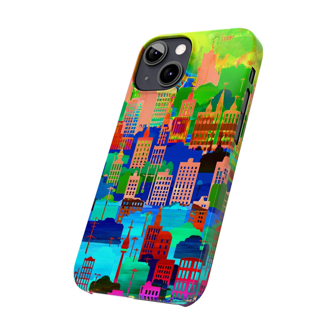 Slim Cute Phone Cases for Iphone - | iPhone 15 Case | iPhone 15 Pro Max Case, Iphone 14 Case, Iphone 14 Pro Max, Iphone 13, Summer City Skyline - Studio40ParkLane