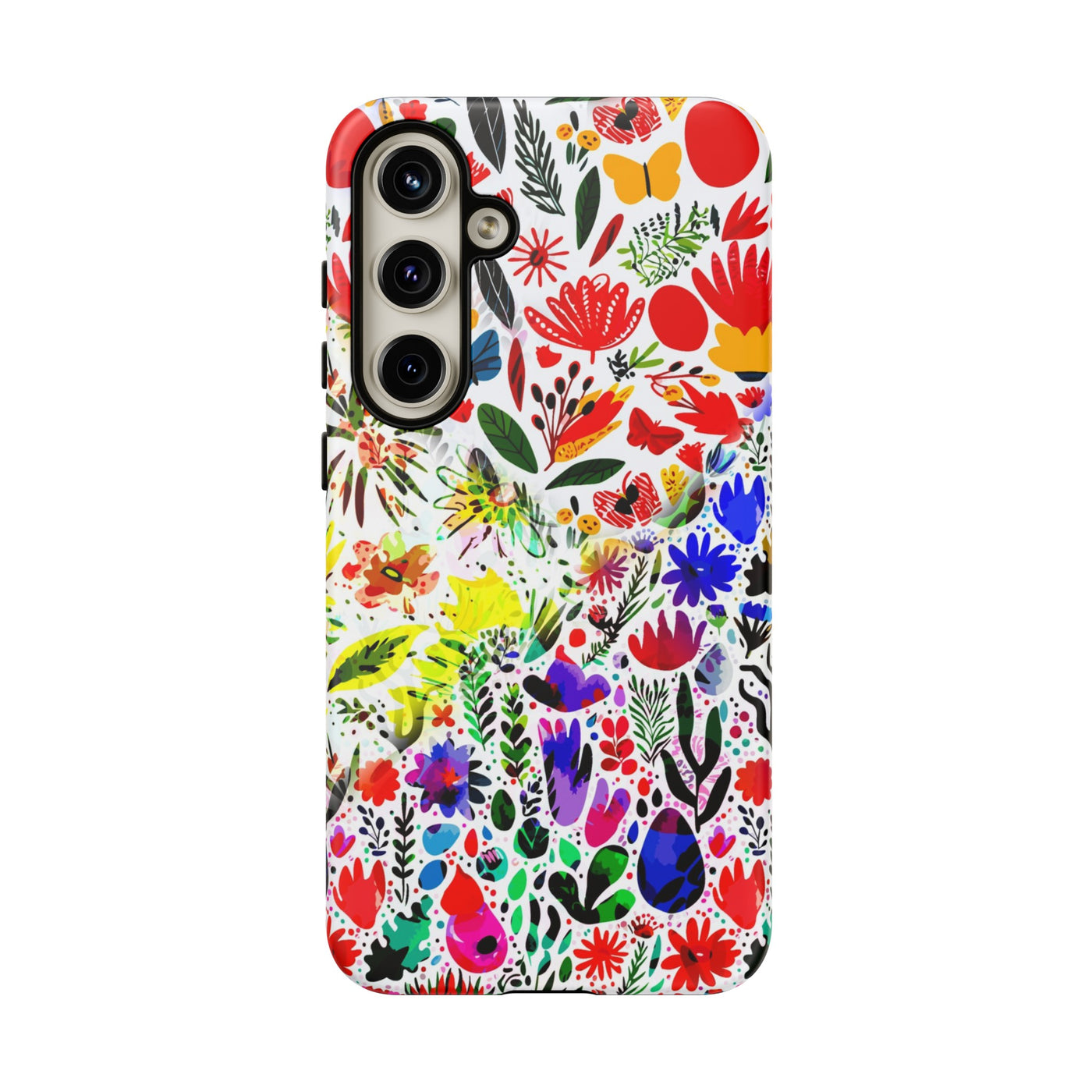 Impact Resistant, Colored Flowers, Cute Phone Cases for Samsung S24, S23, S22, S21, IPhone 15 pro Iphone 14 pro Iphone 13 IPhone 12 Iphone 11