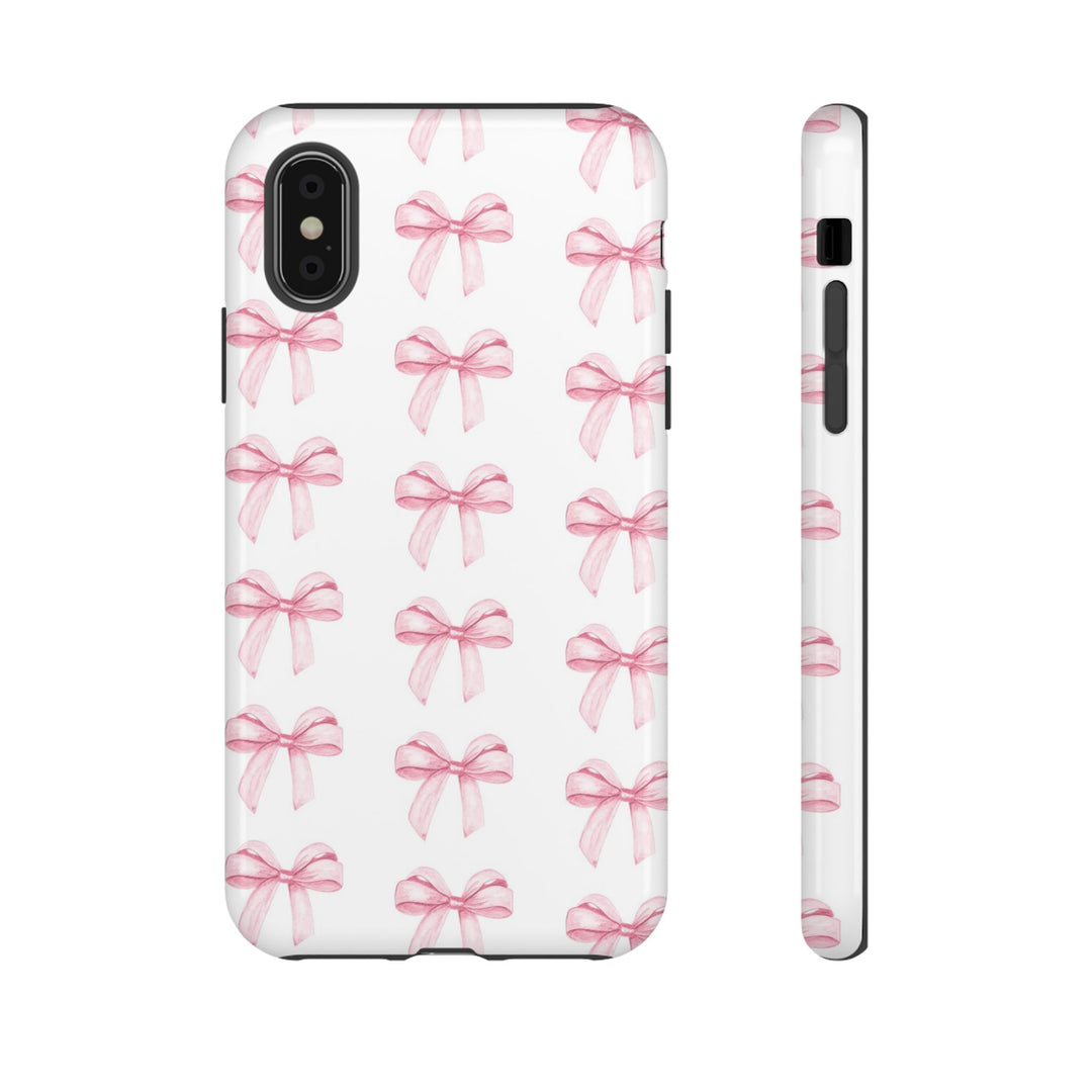 Pink Bows Cute Phone Case, for IPhone 16 Pro Max | Iphone 15, Iphone 14, IPhone 13 Case, 11 8 7, Samsung Galaxy S24, S23, S22, S21, 2 Layer Protection - Studio40ParkLane