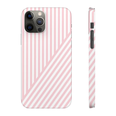 Aesthetic Sweet Pink Stripes Cute Phone Case Sleek Snap - For iPhone 17 Pro Max iPhone 16 Pro iPhone 15 Iphone 14 Plus 13 Pro 12 11 10 Gift