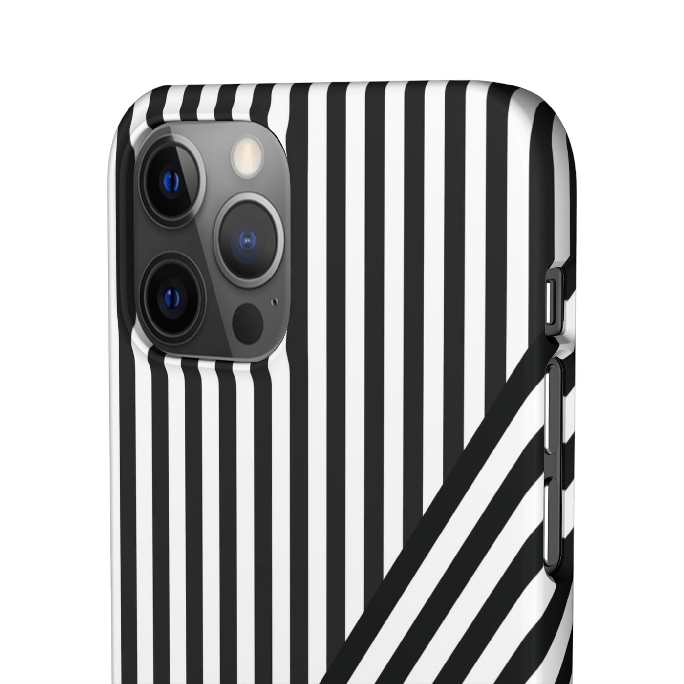 Aesthetic Black White Stripes Cute Phone Case Sleek Snap - For iPhone 17 Pro Max iPhone 16 Pro iPhone 15 Iphone 14 Plus 13 Pro 12 11 10 Gift - Studio40ParkLane