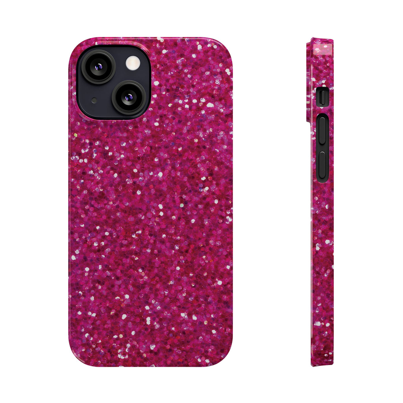 Slim Muted Pink Faux Play on Glitter Effect Cute Phone Cases for Iphone 16 Pro Max | iPhone 15 Case | iPhone 15 Pro Max Case, Iphone 14, Iphone 14 Pro Max, Iphone 13 12 11 8 7