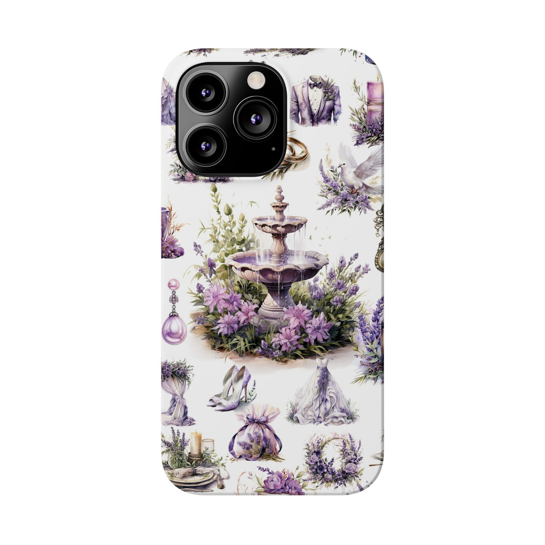Slim Cute Phone Cases for Iphone | iPhone 15 Case | iPhone 15 Pro Max Case, Iphone 14, Iphone 14 Pro Max, Iphone 13, Lavender Wedding Theme - Studio40ParkLane