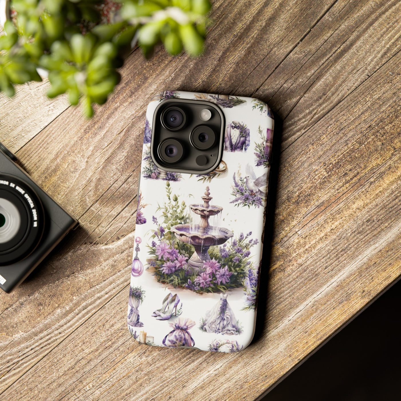 Impact Resistant, Lavender Wedding, Cute Phone Cases for Samsung S24, S23, S22, S21, IPhone 15 pro Iphone 14 pro Iphone 13 IPhone 12 Iphone 11