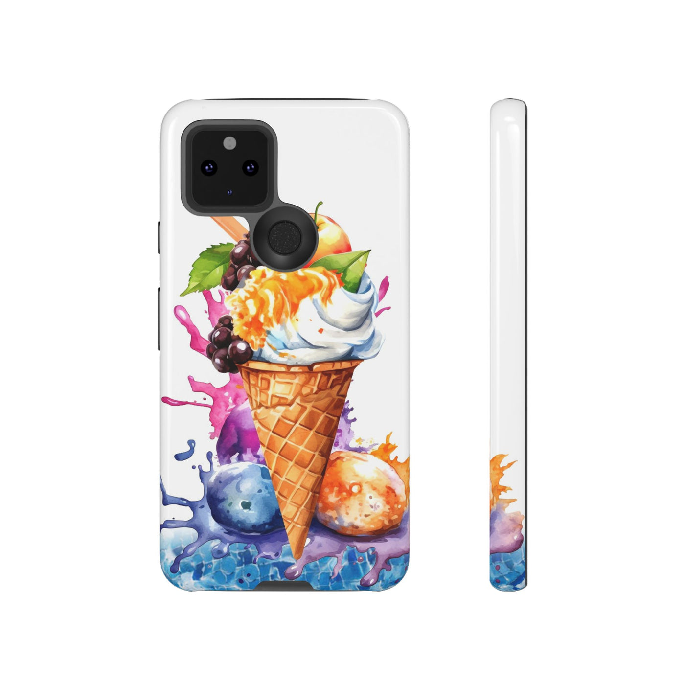 Impact Resistant, Summer Ice Cream Cone, Cute Phone Cases for Samsung S24, S23, S22, S21, IPhone 15 pro Iphone 14 pro Iphone 13 IPhone 12 Iphone 11