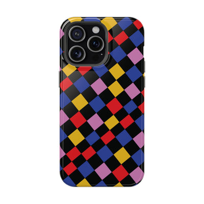 Aesthetic Colorful Checkerboard Tough Magsafe Phone Case - For iPhone 17 Pro Max iPhone 16 Pro iPhone 15 Iphone 14 Plus 13 Pro 12 11 Gift - Studio40ParkLane