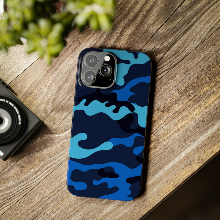 Slim Cute Phone Cases for Iphone - | iPhone 15 Case | iPhone 15 Pro Max Case, Iphone 14 Case, Iphone 14 Pro Max, Iphone 13, Blue Camouflage - Studio40ParkLane