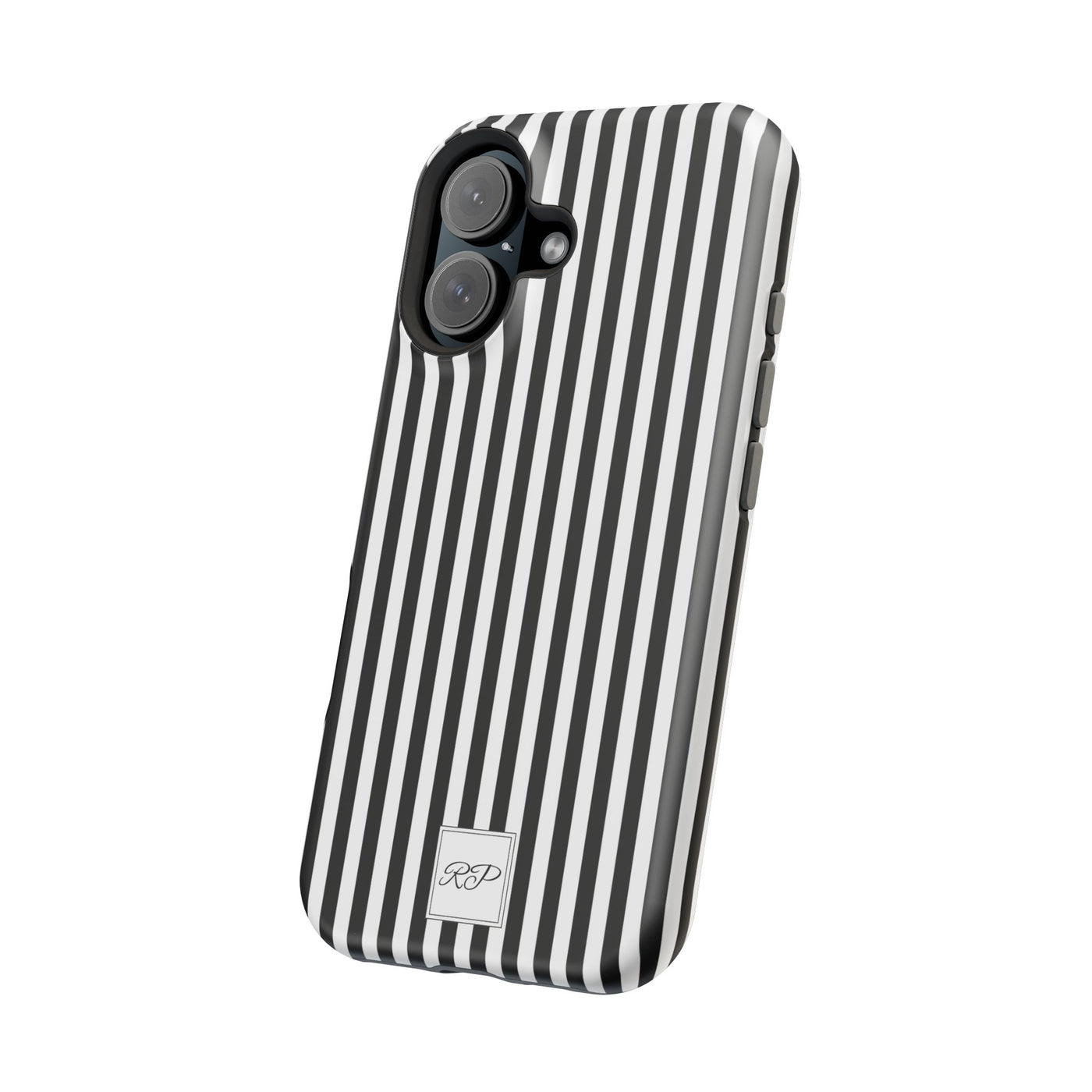 Custom Personalized Black White Striped Magsafe Phone Case for Iphone 17 - | iPhone 16 Pro Max Case | iPhone 15 Case Iphone 14 13 12 11 10 - Studio40ParkLane