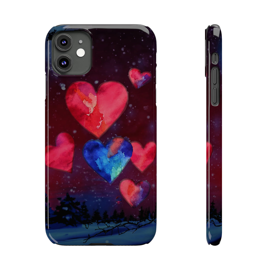 Slim Cute Phone Cases for Iphones - | iPhone 15 Case | iPhone 15 Pro Max Case, Iphone 14 Case, Iphone 14 Pro Max, Iphone 13, Night Sky Hearts Love - Studio40ParkLane