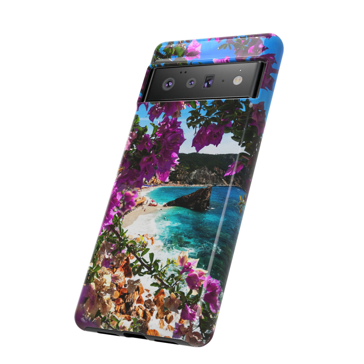 Impact Resistant, Bougainvillea Seaview, Cute Phone Cases for Samsung S24, S23, S22, S21, IPhone 15 pro Iphone 14 pro Iphone 13 IPhone 12 Iphone 11