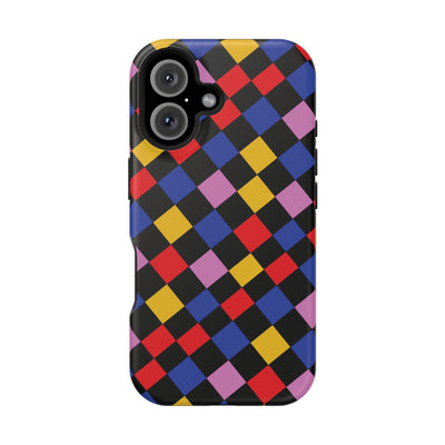Aesthetic Colorful Checkerboard Tough Magsafe Phone Case - For iPhone 17 Pro Max iPhone 16 Pro iPhone 15 Iphone 14 Plus 13 Pro 12 11 Gift - Studio40ParkLane