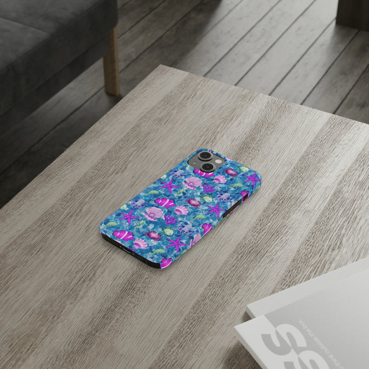 Slim Cute Phone Cases for Iphone - | iPhone 15 Case | iPhone 15 Pro Max Case, Iphone 14 Case, Iphone 14 Pro Max, Iphone 13, Blue Pink Under Sea - Studio40ParkLane