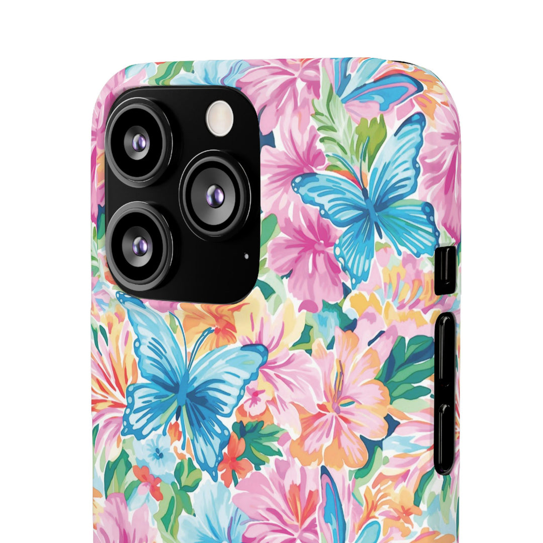 Sleek Snap Butterflies Flowers Cute Phone Case for iPhone 16 15 14 13 12 11 X Xs Max Xr Pro Plus Samsung Galaxy S24 S23 S22 S21 S20 Ultra