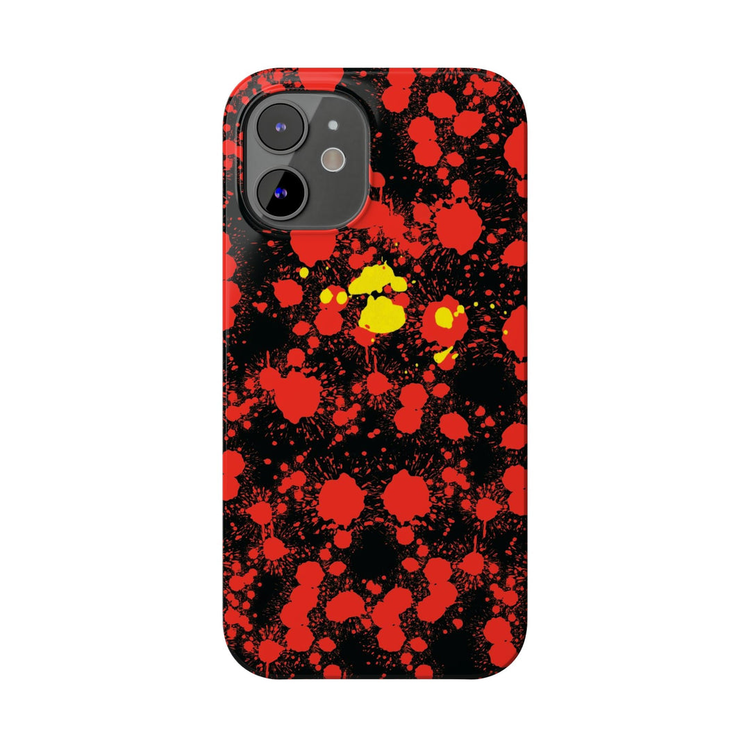 Slim Cute Phone Cases for Iphone - | iPhone 15 Case | iPhone 15 Pro Max Case, Iphone 14 Case, Iphone 14 Pro Max, Iphone 13, Red Yellow Paint Splash - Studio40ParkLane