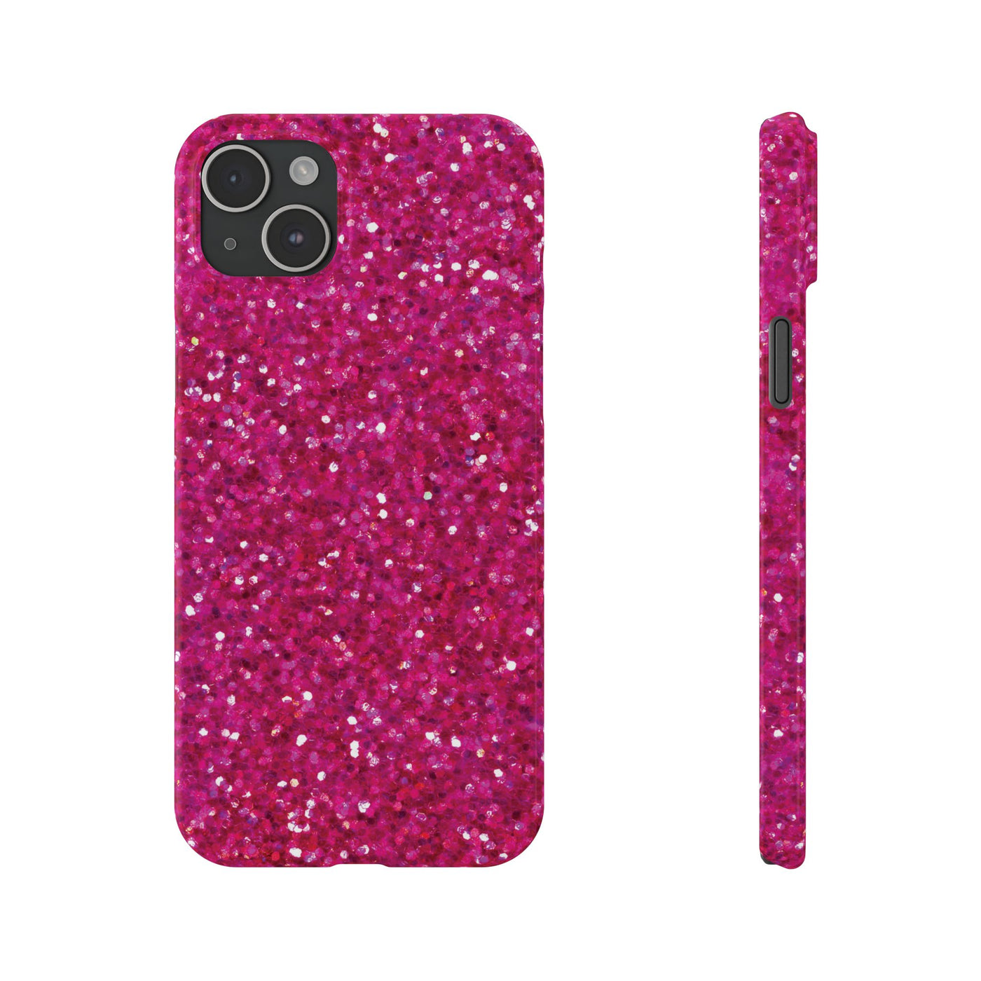 Slim Muted Pink Faux Play on Glitter Effect Cute Phone Cases for Iphone 16 Pro Max | iPhone 15 Case | iPhone 15 Pro Max Case, Iphone 14, Iphone 14 Pro Max, Iphone 13 12 11 8 7