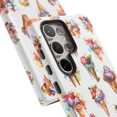 Impact Resistant, Summer Icecream, Cute Phone Cases for Samsung S24, S23, S22, S21, IPhone 15 pro, Iphone 14 pro, Iphone 13 IPhone 12, Iphone 11