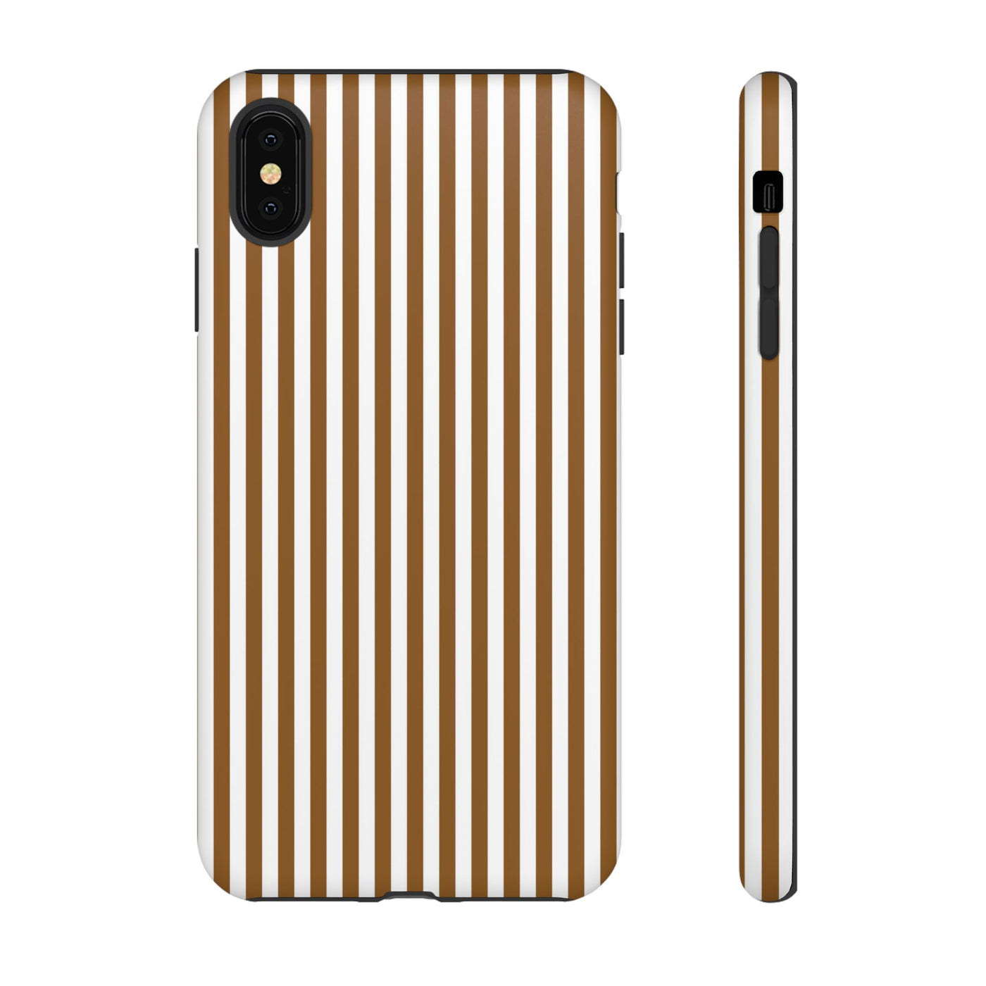 Tough Premium Mocca Brown Stripes Phone Case Gift for Her - For Apple iPhone 16 Pro Max 16e iPhone 15 Pro iPhone Iphone 14 Plus 13 Pro 12 SE XR - Studio40ParkLane