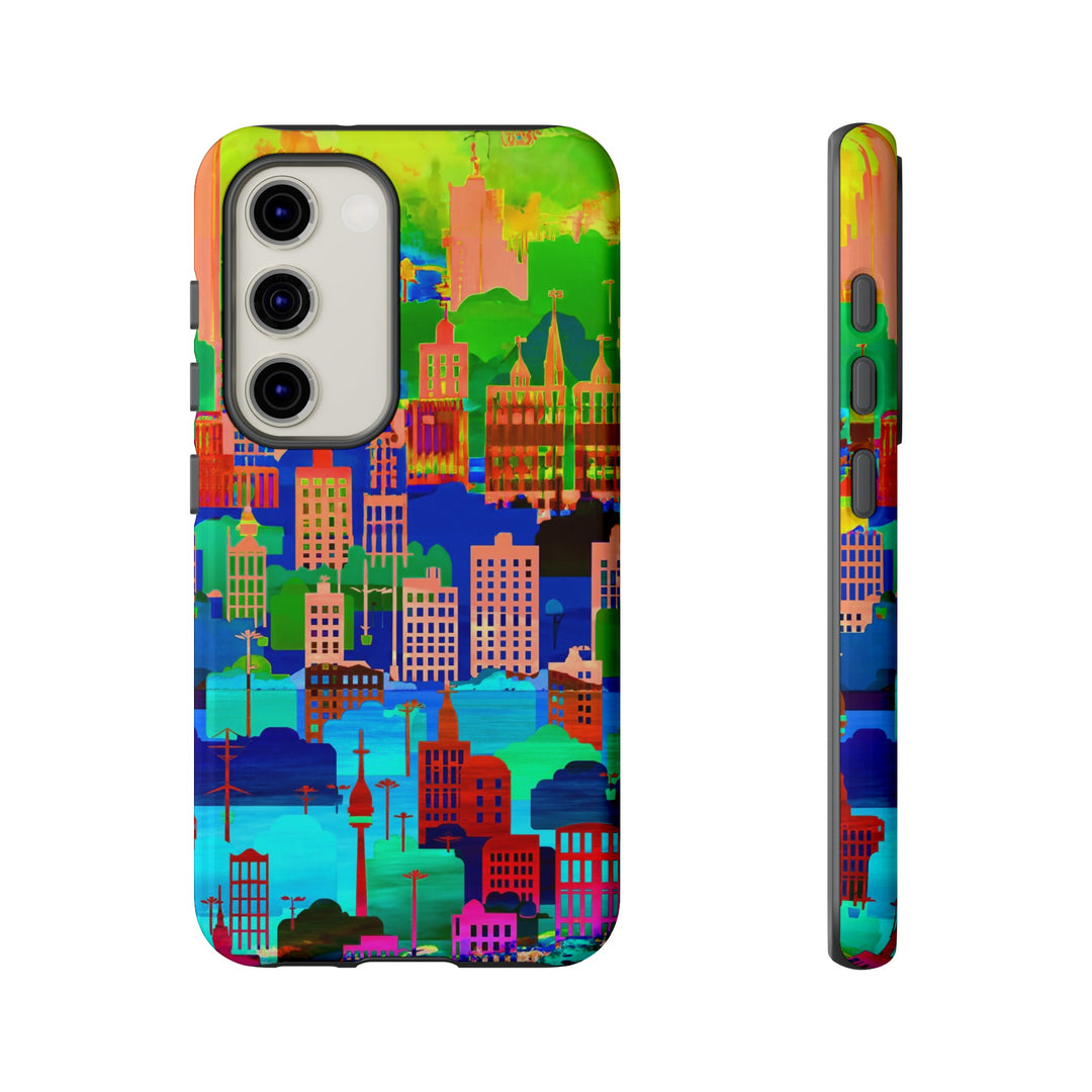 Cute Samsung Case | Cool Iphone Case | Summer City Skyline, Samsung S24, S23, S22, S21, IPhone 15 Case | Iphone 14 Case, Iphone 13 Case - Studio40ParkLane