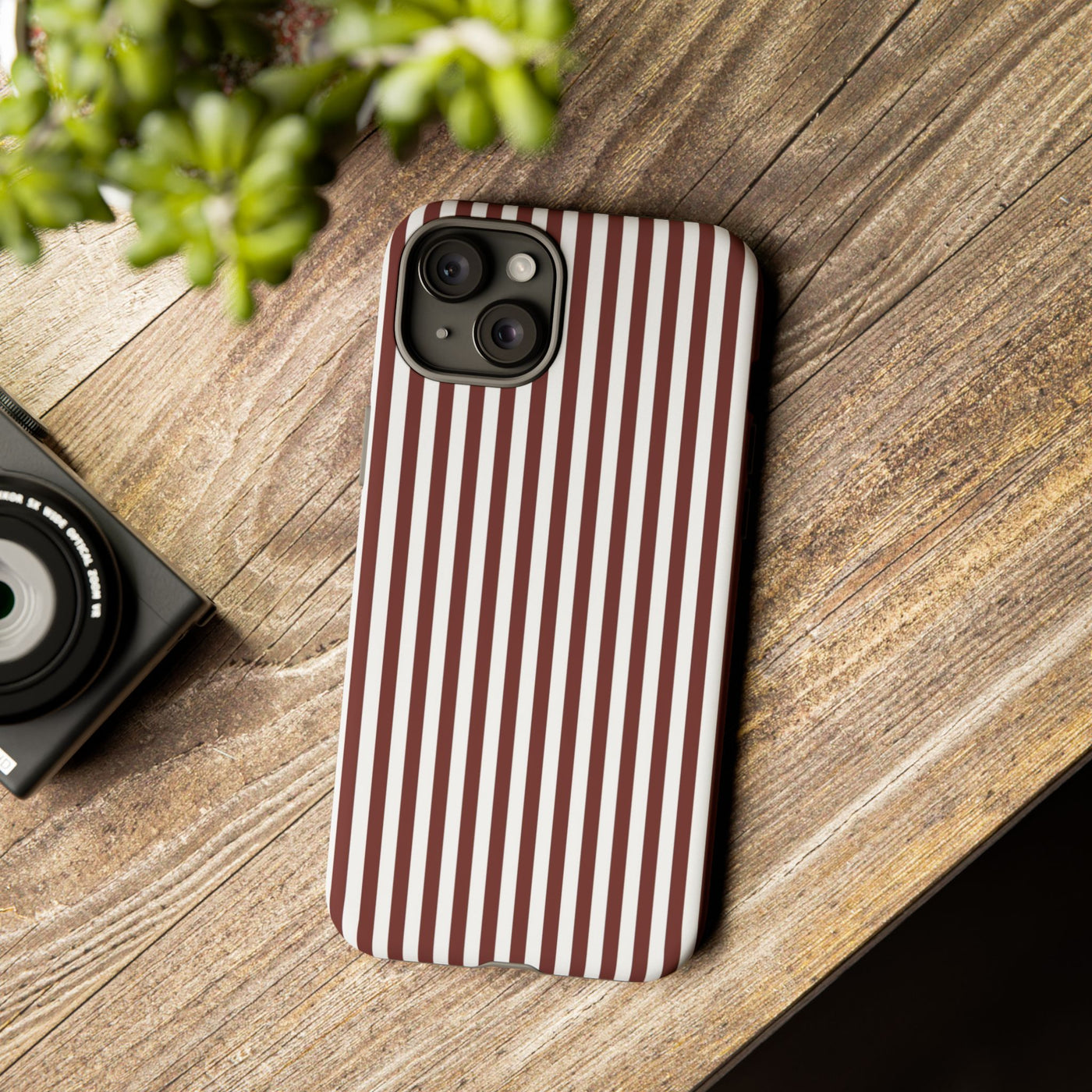 Tough Premium Chocolate Stripes Phone Case Gift for Her - For Apple iPhone 16 Pro Max 16e iPhone 15 Pro iPhone Iphone 14 Plus 13 Pro 12 SE XR - Studio40ParkLane