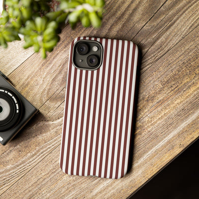 Tough Premium Chocolate Stripes Phone Case Gift for Her - For Apple iPhone 16 Pro Max 16e iPhone 15 Pro iPhone Iphone 14 Plus 13 Pro 12 SE XR - Studio40ParkLane