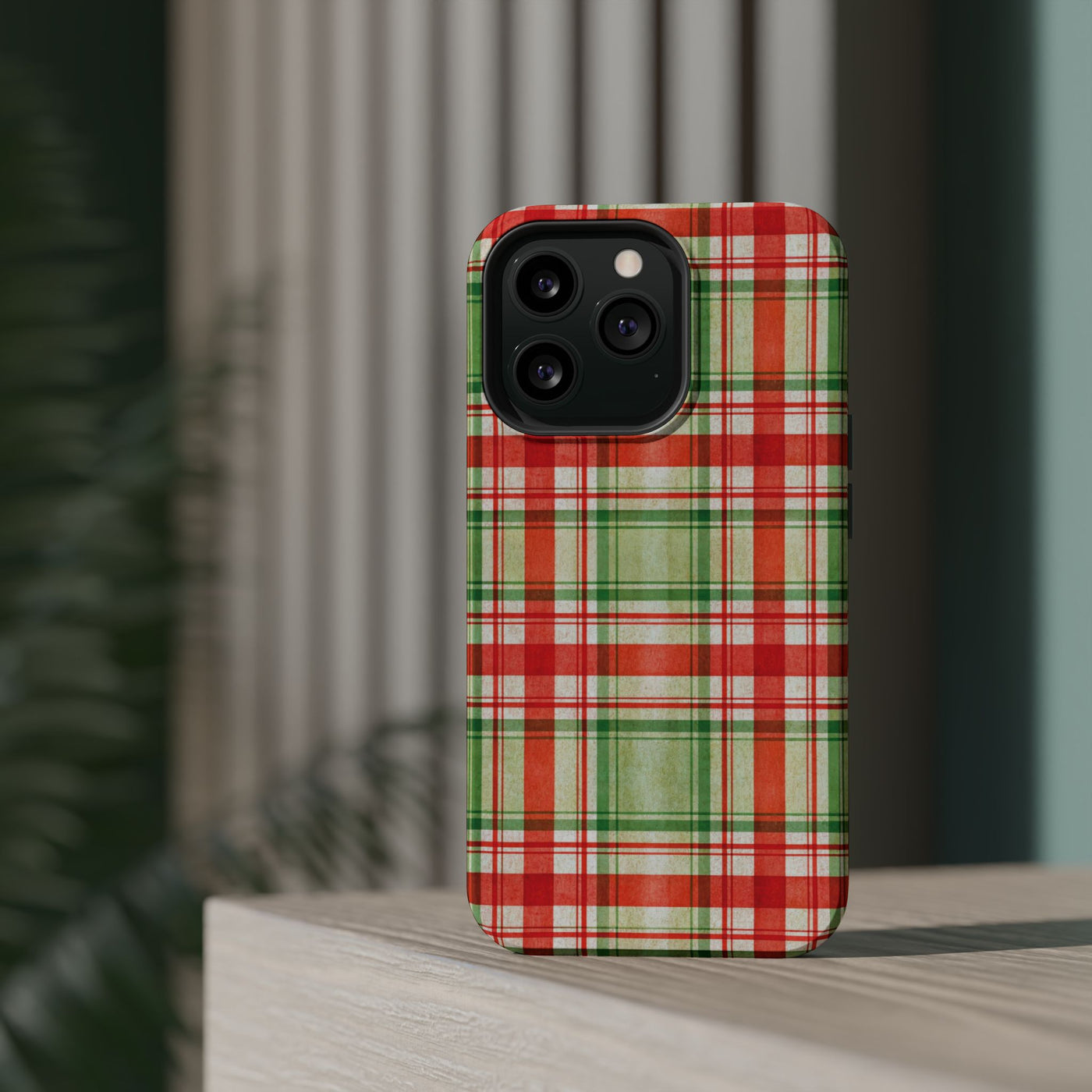 Aesthetic Tough Magsafe Red Green Checkered Phone Case - For iPhone 17 Pro Max iPhone 16 Pro iPhone 15 Iphone 14 Plus 13 Pro 12 11 10 - Studio40ParkLane